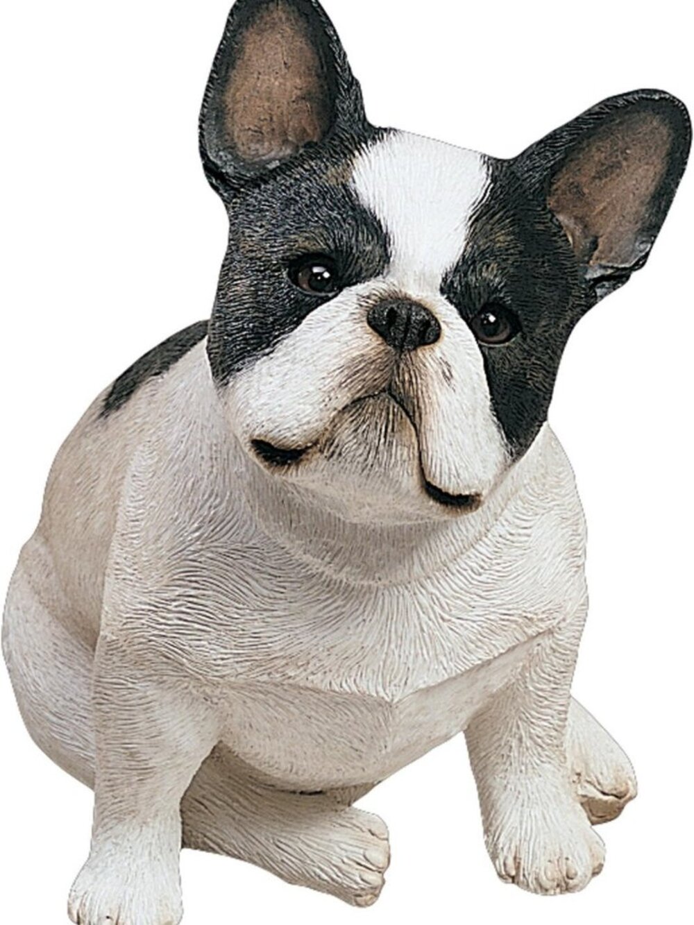 Brindle French Bulldog Sculpture - Original Size Sitting Dog Figurine, Home
